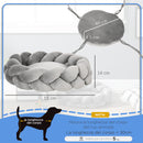 Cuccia per Cani e Gatti Imbottito e Lavabile con Cuscino Separato 55x14 cm Grigio 