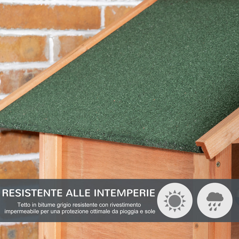 Gabbia per Uccelli 80,5x57x153 cm 3 Aperture con 4 Posatoi e Vassoio Rimovibile in Legno e Metallo Arancione  