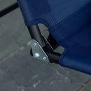 Dondolo da Giardino 3 Posti con Tettuccio Regolabile, Tessuto Oxford e Acciaio Blu Scuro   