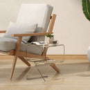 Tavolino da Soggiorno Basso Design Geometrico a 2 Livelli 40x30x45 cm in Acrilico Trasparente 