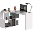 Scrivania Angolare Moderna per Ufficio 120x100x77 cm in Legno Bianco    