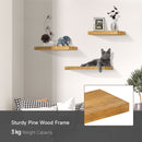 Set 3 Mensole 30/40/50x18x3,6 cm in Legno di Pino  Marrone