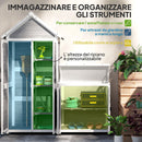 Set 2 Armadi Porta Attrezzi da Esterno Porte con Blocco in Legno di Abete Grigio Chiaro   