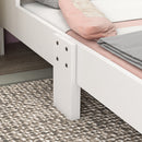 Lettino per Bambini 3-6 Anni con Sponde Laterali Anticaduta 143x74x66 cm in MDF Bianco e Rosa