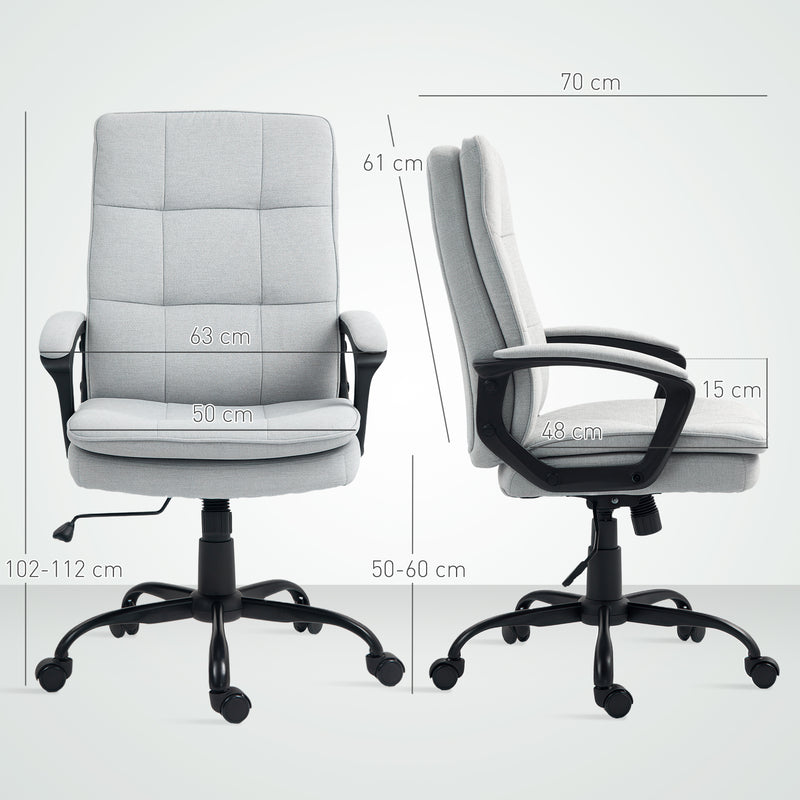 Sedia da Ufficio Ergonomica 63x70x102-112 cm Altezza Regolabile e Dondolo Grigio    
