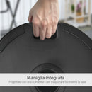 Base per Ombrellone Rotonda Ø56 cm per Pali da Ø3,8 e Ø4,8 mm Riempibile con Acqua e Sabbia in Plastica Nero  