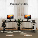 Scrivania Moderna con Supporto per Monitor e Ripiani a Giorno Regolabili 120x48x85,5 cm in Legno e Acciaio Nero 