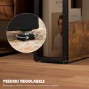 Tavolino da Soggiorno Laterale 46x18x58,5 cm in Stile Industriale 2 Ripiani in Legno e Metallo Marrone