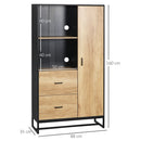 Credenza Mobile Alto Cucina con Armadietti e Ripiani 88x35x160 cm Legno e Nero  