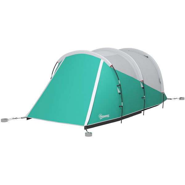 Tenda da Campeggio 2-4 Posti Impermeabile a Tunnel con Borsa di Trasporto 460x260x190 cm in Poliestere Verde online