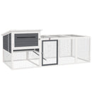 Pollaio da Giardino con Nido per Cova e Area Esterna 214x101x 91,5 cm Grigio  