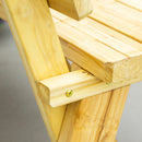 Panchina da Giardino  2 Posti a Doghe con Schienale Alto 116x56x80 cm in Legno Naturale