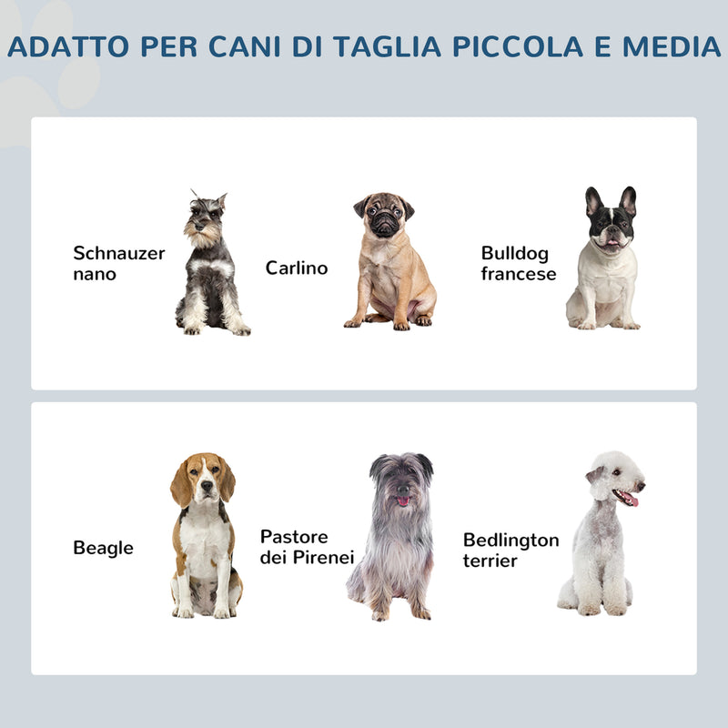 Ciotole Rialzate per Cani Piccoli e Taglia Media con 2 Ciotole in Acciaio Supporto in MDF Bianco  