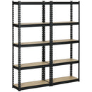 Set 2 Scaffalatura 5 Ripiani in MDF 70x30x167,5 cm Struttura in Acciaio Nero
