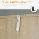 Madia Credenza per Cucina 2 Cassetti e Armadietto 60x38x168 cm in Legno  Grigio