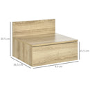 Set 2 Comodini Sospesi 43x36,5x30,5 cm in Truciolato Naturale