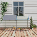 Gabbia per Conigli da Esterno 198x100x120 cm in Acciaio e Tessuto Oxford Verde e Argento