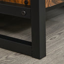 Mobile Portabottiglie Stile Industriale con Cantinetta Vini per 9 Bottiglie e Portacalici   Marrone