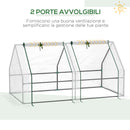 Serra da Giardino 180x90x90 cm Telaio in Acciaio Copertura in PE Rinforzato Bianco