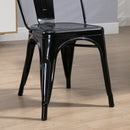 Set 4 Sedie da Cucina Impilabili 53x45x85 cm in Acciaio Nero