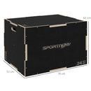 Box Jump Pliometrico a 3 Altezze 76-61-51 cm in Legno Antiscivolo Nero