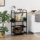 Mobile Cucina 4 Ripiani 60x40x112 cm in MDF e Acciaio Marrone