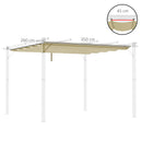 Copertura per Gazebo Pergola 4x3 m con 10 Fori di Drenaggio in Poliestere Traspirante Beige   