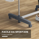 Stendino Verticale 4 Ripiani Regolabili 142x55x172 cm in Acciaio e Plastica Grigio e Argento 