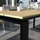 Tavolo da Giardino Rettangolare per 6-8 Persone 180x90x74cm in Alluminio con Piano a Doghe Quercia-8