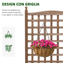 Fioriera da Esterno con Grigliato per Piante Rampicanti 64x28x120 cm in Legno Marrone