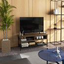 Mobile TV max 48” 110x40x48 cm in Legno e Acciaio Marrone e Nero