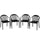 Set 4 Sedie da Giardino 57x54x78 cm Impilabili con Schienale Alto in PP Nero