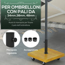 Base per Ombrellone 45x45x36,5 cm da 25 kg con Ruote in Metallo e Cemento Effetto Legno   