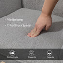 Poltrona a Dondolo Imbottita Rivestimento Bouclé 71x98x101 cm Grigio  