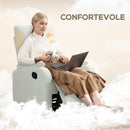 Poltrona Reclinabile Manualmente a 60° 69x91,5x103 cm con Poggiapiedi Extra Imbottita in Tessuto Crema  