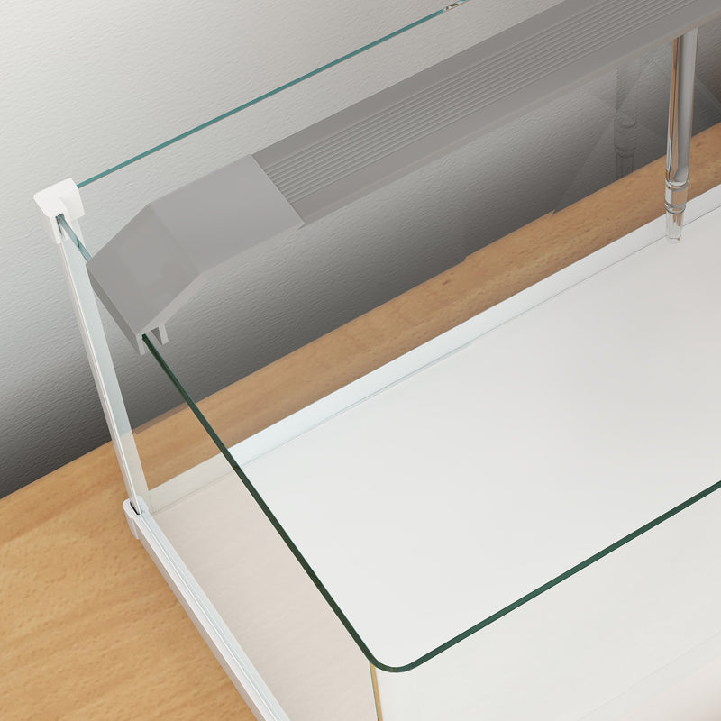 Acquario in Vetro con Luci LED da 20L 38x26x27 cm Filtro e Pompa d'Acqua Bianco   