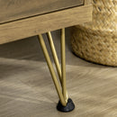 Mobile TV 150x39x50,8 cm Max 55” in Legno e Acciaio Legno e Oro