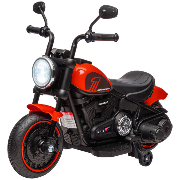 Moto Elettrica per Bambini 18-36 Mesi con Rotelle e Fanale 76x42x57 cm Rosso e Nero prezzo