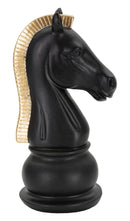 Statua Cavallo Nero e Oro 10,5x8,5x19 cm in Poliresina-1