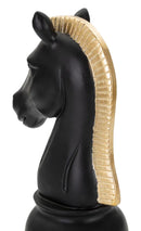 Statua Cavallo Nero e Oro 10,5x8,5x19 cm in Poliresina-4