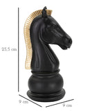 Statua Cavallo Nero e Oro 10,5x8,5x19 cm in Poliresina-7