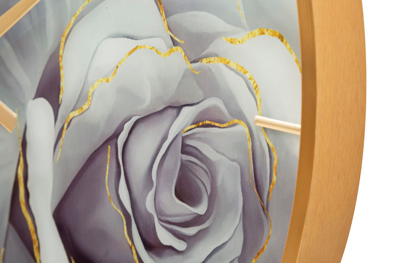 Orologio da Parete Rose 5x60x5 cm in Vetro MDF e Metallo Multicolor-3