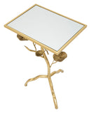 Tavolino Tisty 40x60x30 cm in Ferro e MDF Oro-3