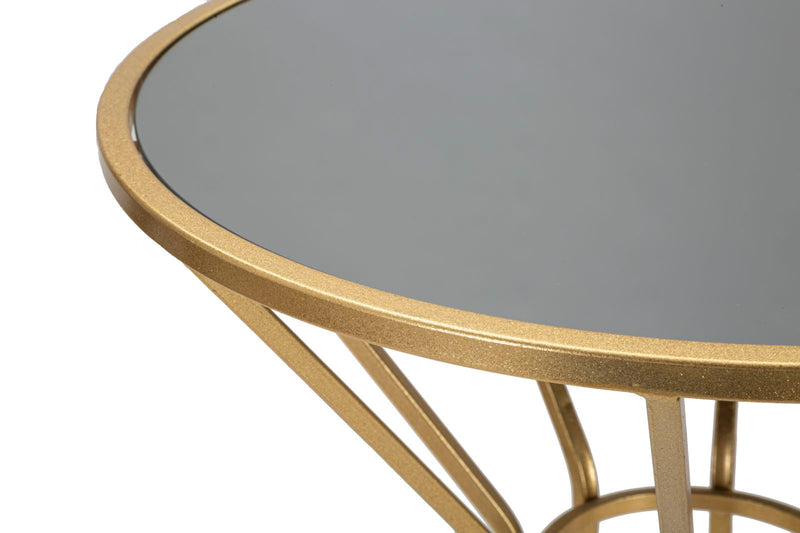 Tavolino Simple New 50x100x50 cm in Ferro e MDF Oro-4