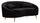 Canapé 2 places Oslo avec coussins noirs 148x68x84 cm en polyester noir/doré