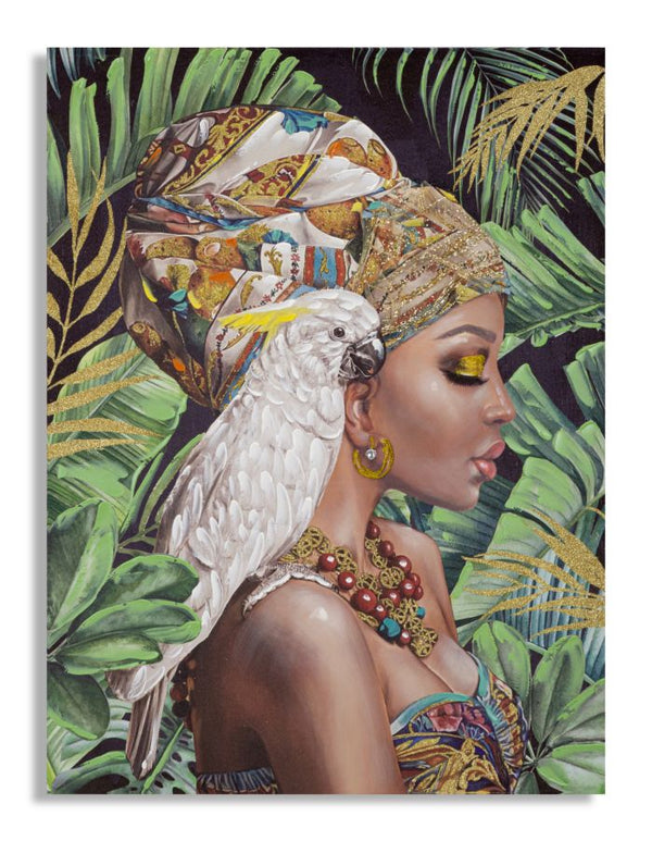 Dipinto su Tela Kloe Verticale 120x90x3 cm Cornice in Legno di Pino Multicolor online