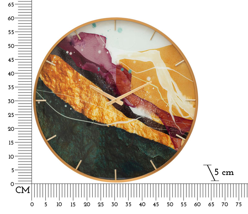 Orologio da Parete Mity 5x60x5 cm in Vetro MDF e Metallo Multicolor-6