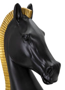 Cavallo da Scacchi 18,5x50x18,5 cm in Poliresina Nero/Oro-5
