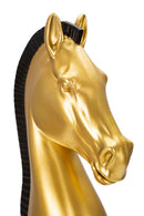 Cavallo da Scacchi 18,5x50x18,5 cm in Poliresina Oro/Nero-5