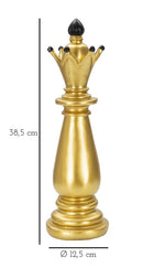 Alfiere da Scacchi 12,5x38,5x12,5 cm in Poliresina Oro/Nero-6